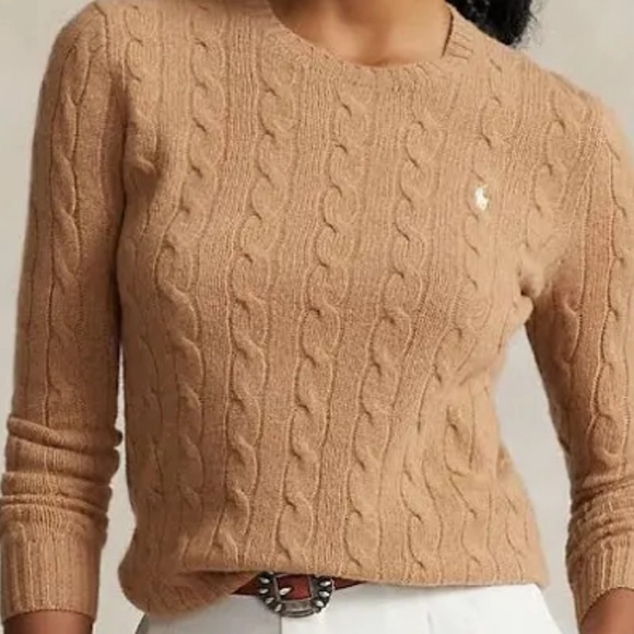 TAN COLOR Ralph Lauren Cotton Cable Knit Sweater - Picture 3 of 5